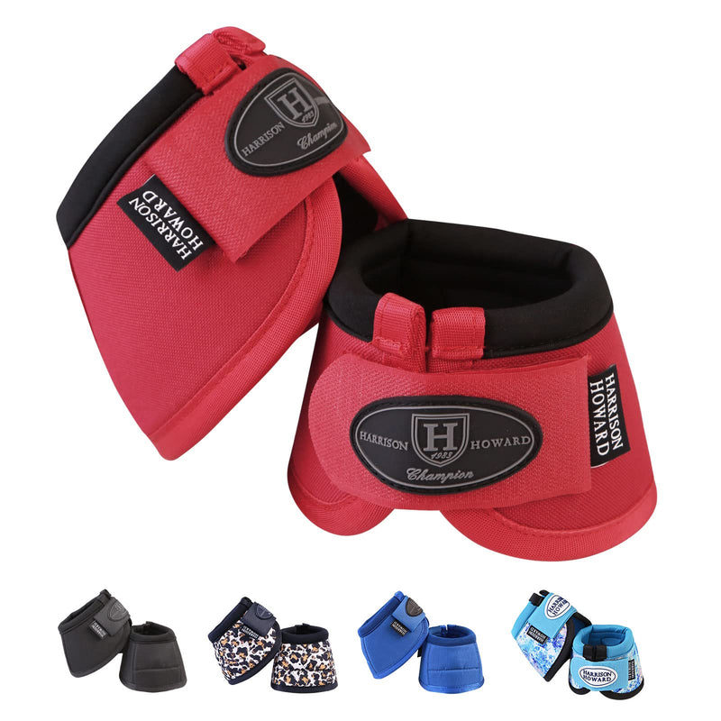 Harrison Howard Horse Bell Boots Overreach Bell Boots No-Turn Bell Boots for Horse-Durable Protective Hoof Boot Large Red - BeesActive Australia