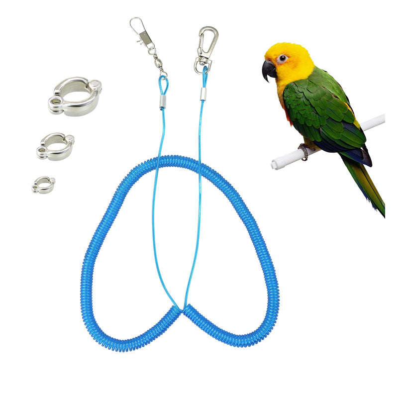 Wishlotus Parrot Flying Rope, 5 Meters Parrot Foot Chain Flying Training Leash Outdoor，Anti-Bite Elastic String Training Harness for Agapornis Fischeri Cockatiels Starling Birds blue - BeesActive Australia