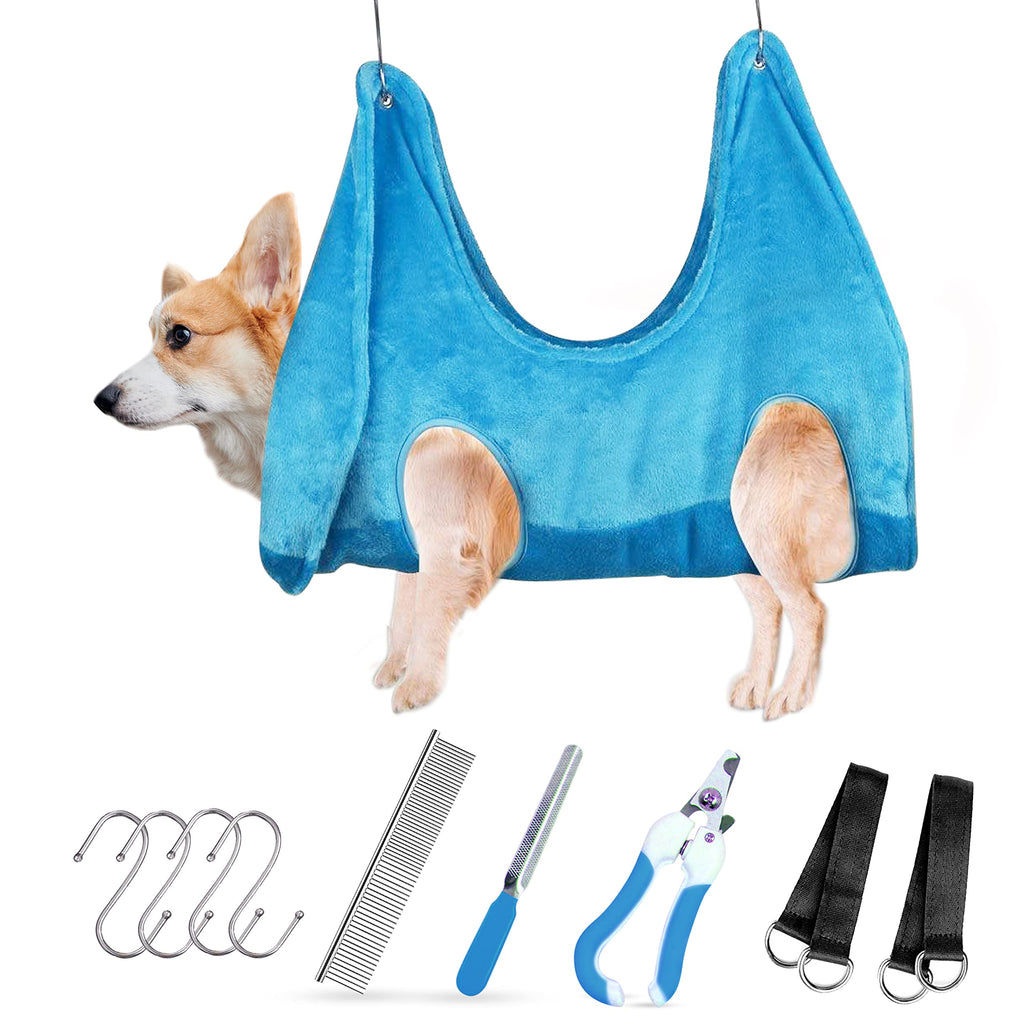 Dog Grooming Hammock – Practical Dog Grooming Set with Dog Hammock Bed, Comb, Dog Clippers, Nail File, Slings, S-Hooks – Dog Nail Hammock for Dog Nail Trimming/Clipping Eye/Ear Care Small Breeds - BeesActive Australia