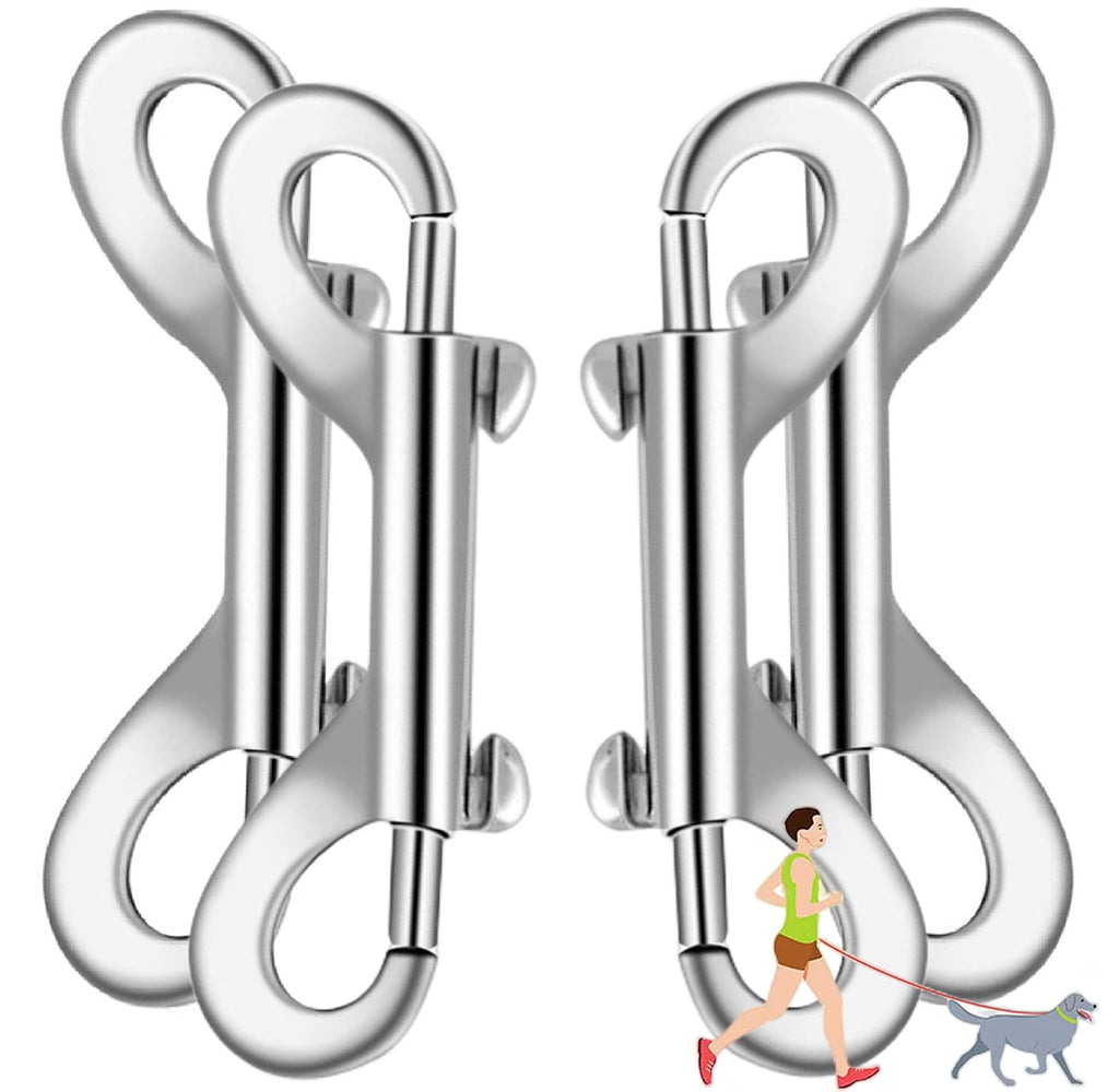 Dog Lesh Double Ended Snap Hooks for Walking Running, Stainless Steel Dog Clips for All Pet Leash，Pet Feed Buckets ， Horse Tack， Camping Hammock，Widely Use 4Pack - BeesActive Australia