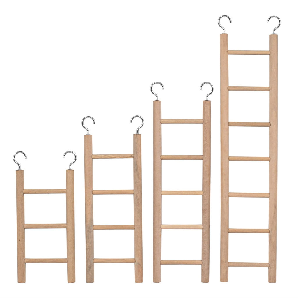 Framendino, 4 Pack Bird Wooden Ladder Climbing Step Ladders for Parakeets Cage 4 Sizes - BeesActive Australia