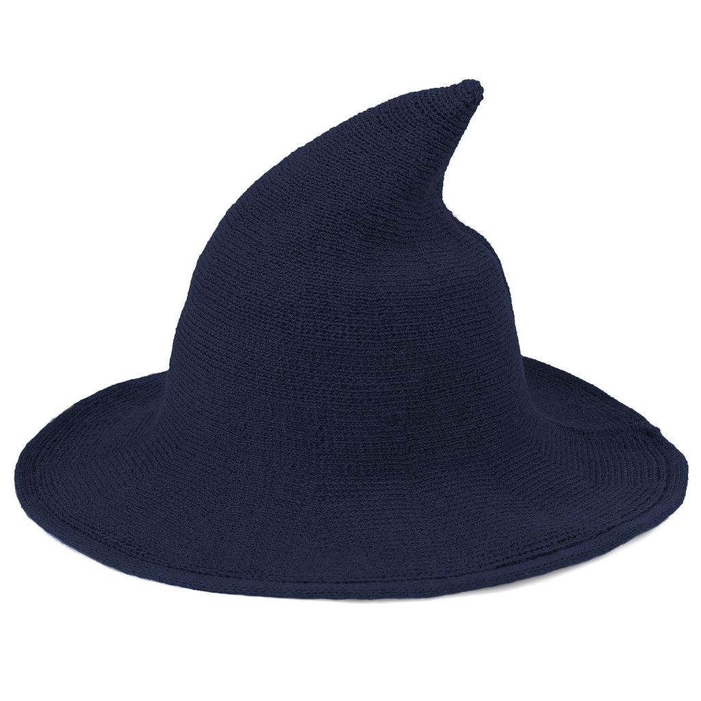 Zando Witch Hat Wizard Hat Halloween Witch Hat Witch Costume for Women Halloween Cosplay Costumes Wool Witch Hats One Size Navy - BeesActive Australia