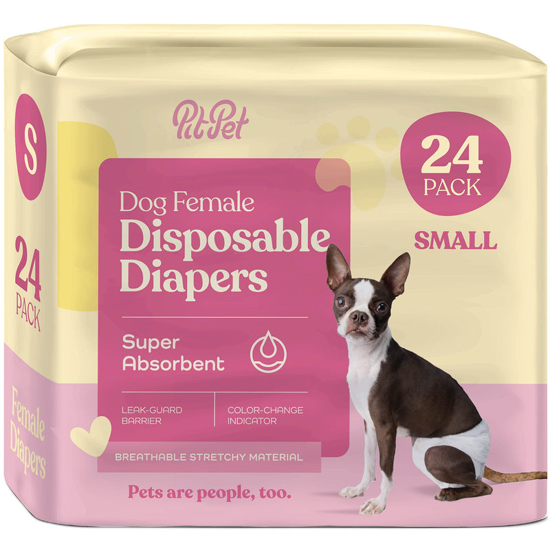 Comfortable Female Dog Diapers - Super Absorbent Disposable Doggie Diapers - FlashDry Gel Technology & Wetness Indicator - Leakproof Diapers for Dogs in Heat, Excitable Urination, Incontinence Small 24.0 - BeesActive Australia