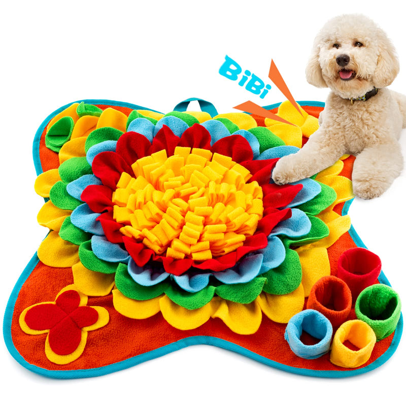 Meilzer Snuffle Mat for Dogs Pet Treats Feeding Mat for Small/Medium Breed Dogs Non-Slip/Portable/Durable Interactive Dog Puzzle Toys Encourages Natural Foraging Skills Four Leaf Clover - Blue - BeesActive Australia