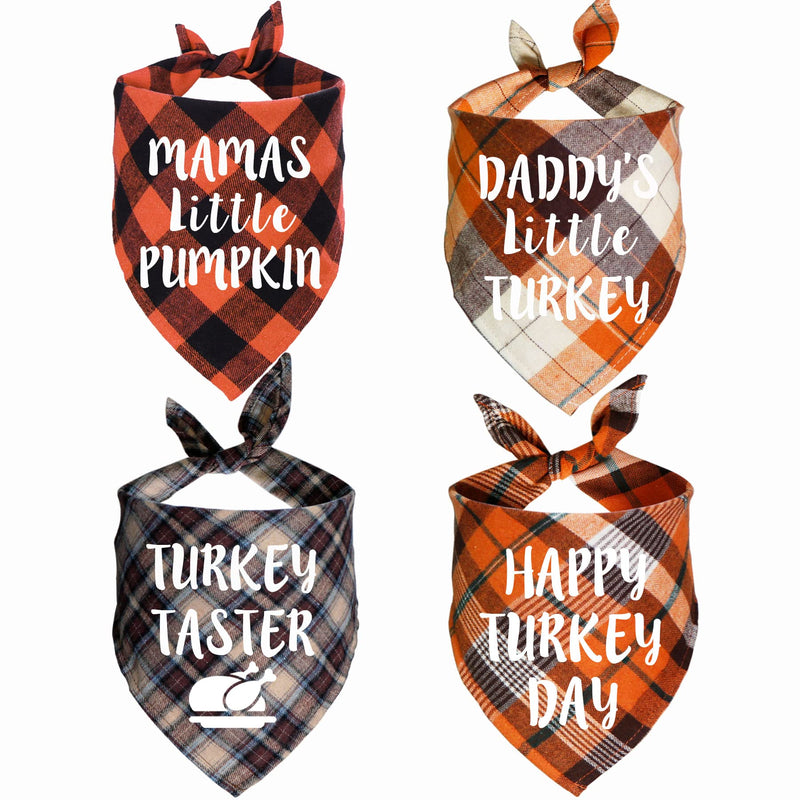 STMK Thanksgiving Day Dog Bandanas, 4 Pack Holiday Fall Plaid Dog Bandanas Scarf for Holiday Fall Thanksgiving Day Dog Puppy Costume - BeesActive Australia