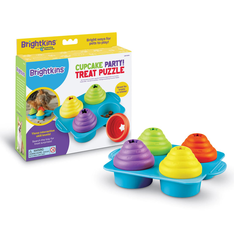 Brightkins Cupcake Party Treat Puzzle - 4 Colorful Cupcakes Puzzles for Dogs, Toys for Dog Stimulation, Dog Treat Puzzles - BeesActive Australia