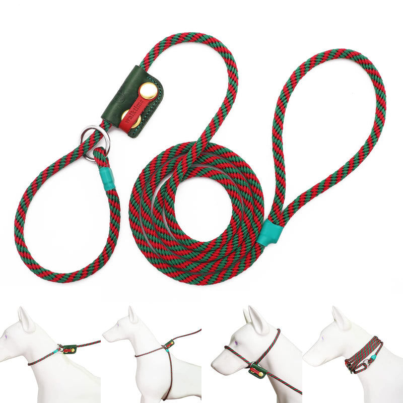 Slip Lead Dog Leash,Dog Harness and Leash Set for Walking - Head Collar with Rope Leash for Pulling - DIY Dog Scarf 6ft Dog Leash x 1/4in Thick Green Slider - BeesActive Australia