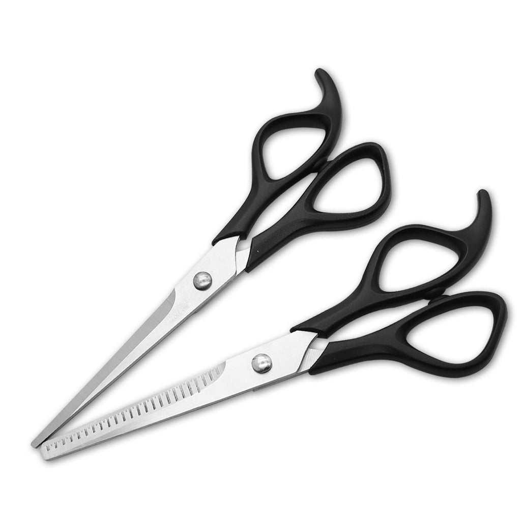 2 Pcs Professional Stainless Steel Thinning Shears with Toothed Blade for Dogs and Cats Grooming Scissors Set, Home Pet Grooming Tool Kit - BeesActive Australia