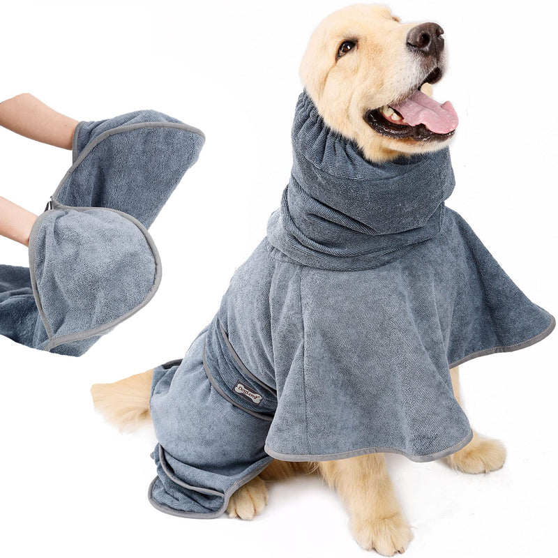 ZRREMRE Large Dog Towel Dog Drying Coat Super Absorbent Microfiber Bathrobe for Dogs, Quick Dry Bath Grooming Treatment, Soft and Comfortable Protects Dog Hair Suitable for Medium Large Dogs Towel XL - BeesActive Australia