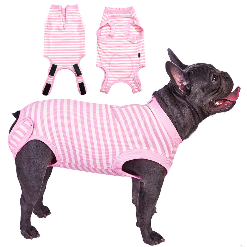Wabdhally Dog Surgery Recovery Suit,Surgical Suit for Dogs Small Medium Large Female Spay Male Neuter,Combed Cotton,Striped Pink Blue Grey Recovery Suit Pink-White Striped - BeesActive Australia