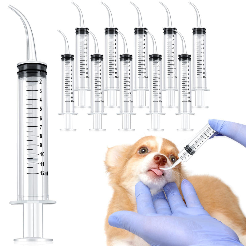 12 Pieces Pet Feeding Syringes 12 ml Syringe for Liquid Baby Bird Feeding Syringe Kitten Feeder for Small Dogs Cats Puppy Kitten and Other Small Animal Nursing Supplies - BeesActive Australia