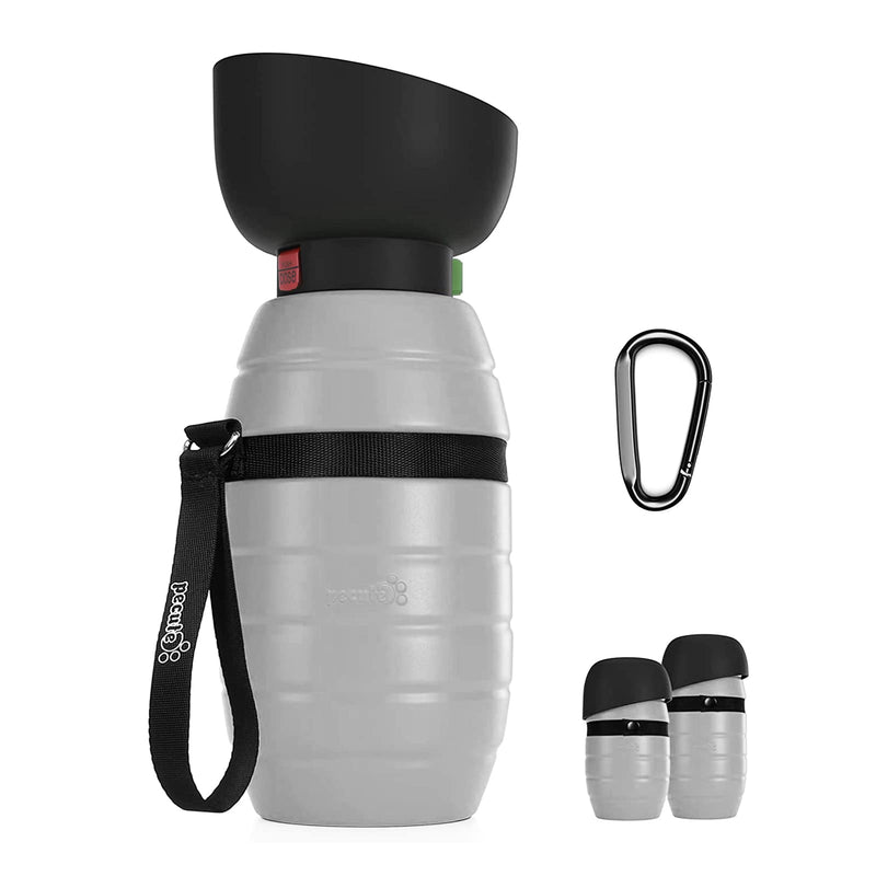 Pecute Dog Water Bottle (17oz/22oz), 2 in-1 Portable Dog Water Bottle with Foldable Bowl, Leak-Proof Dog Water Dispenser, Dog Travel Water Bottle for Outdoor Walking Hiking, Food-Grade Silicon 17 oz Grey - BeesActive Australia