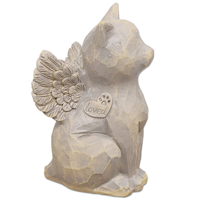 Tsyulog Cat Angel Memorial Figurine, Cat Memorial Gifts, Losing a Cat Sympathy Gift, Cat Gifts for Cat Lovers, Passed Away Cat Gift, Sculpted Hand-Painted Figure Natural-love My Cat (Gray) - BeesActive Australia