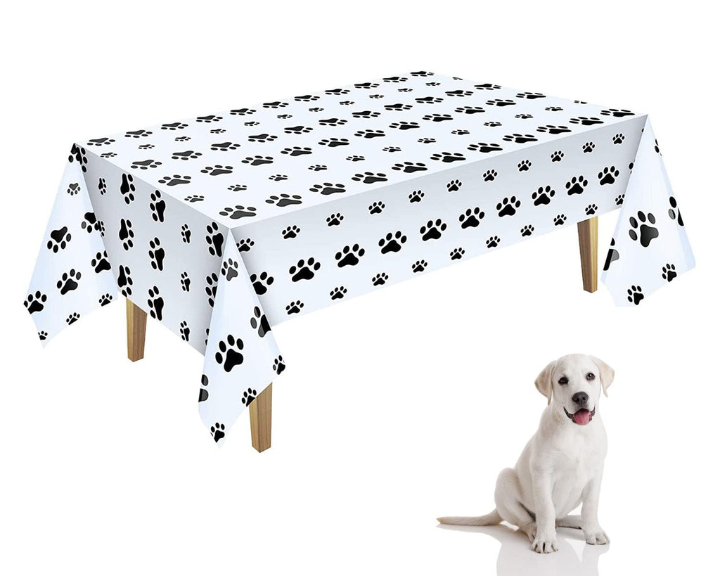 Puppy Paw Print Plastic Tablecloth,1 Pieces Dog Birthday Decorations Disposable Table Cloths,Use for Doggy Birthday Décor,Pet Party Supplies(5.9 x 4.5 ft) - BeesActive Australia