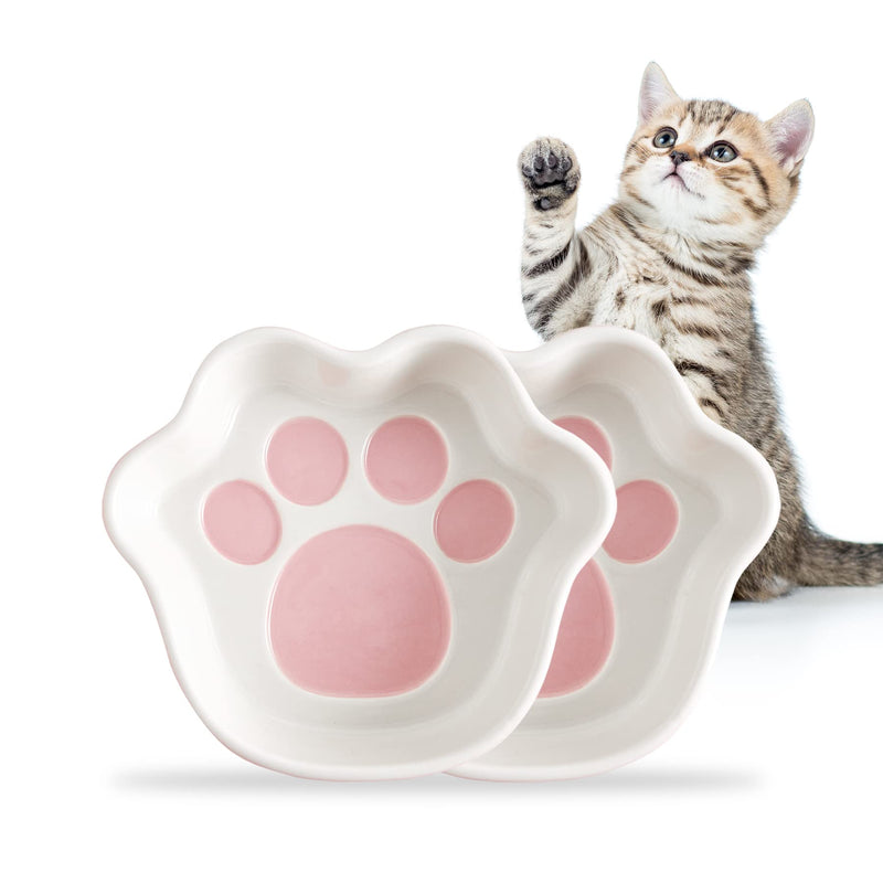 JOBNTZ Ceramic Cat Food Bowl, Flat Raised Pet Dishes for Indoor Cats,Microwave Dishwasher Safe #1 - BeesActive Australia