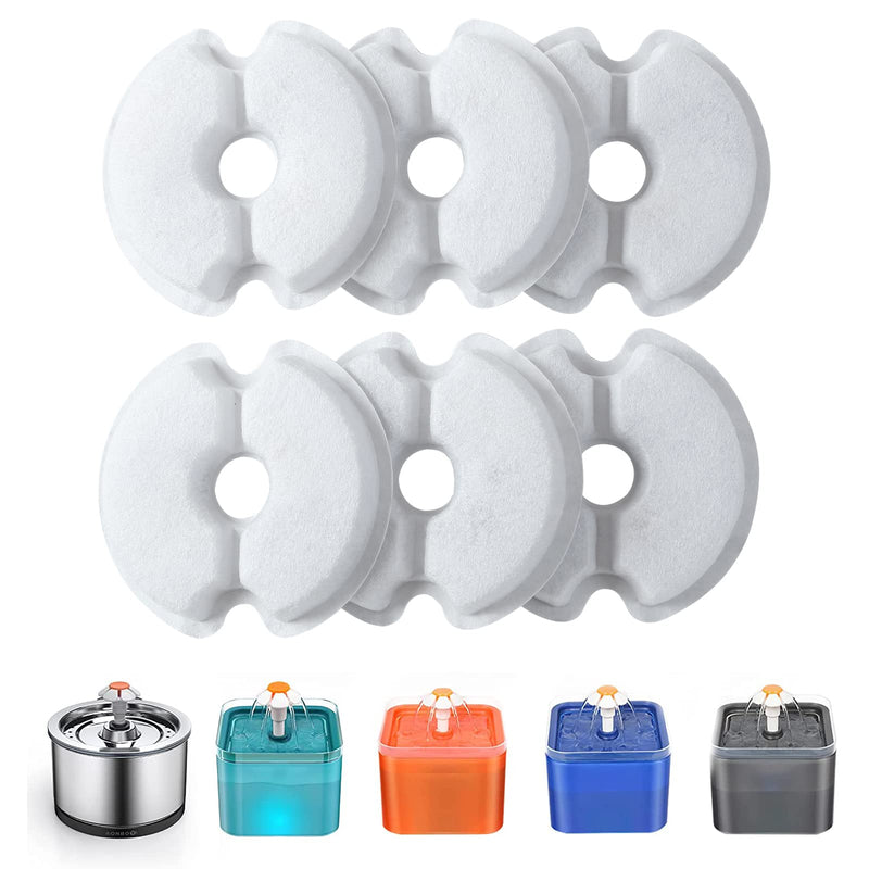 Water Fountain Filter, Yiupea Cat Water Fountain Replacement Filters 6 Packs of Cotton Activated Carbon Cat Fountain Filters with Triple Filtration - BeesActive Australia