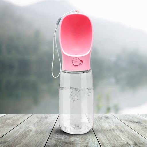 M&JOutdoors Portable Dog Water Bottle, Leak Proof, Water Dispenser, Water Bowl, Easy For Walking 19 oz (Pink) Pink - BeesActive Australia