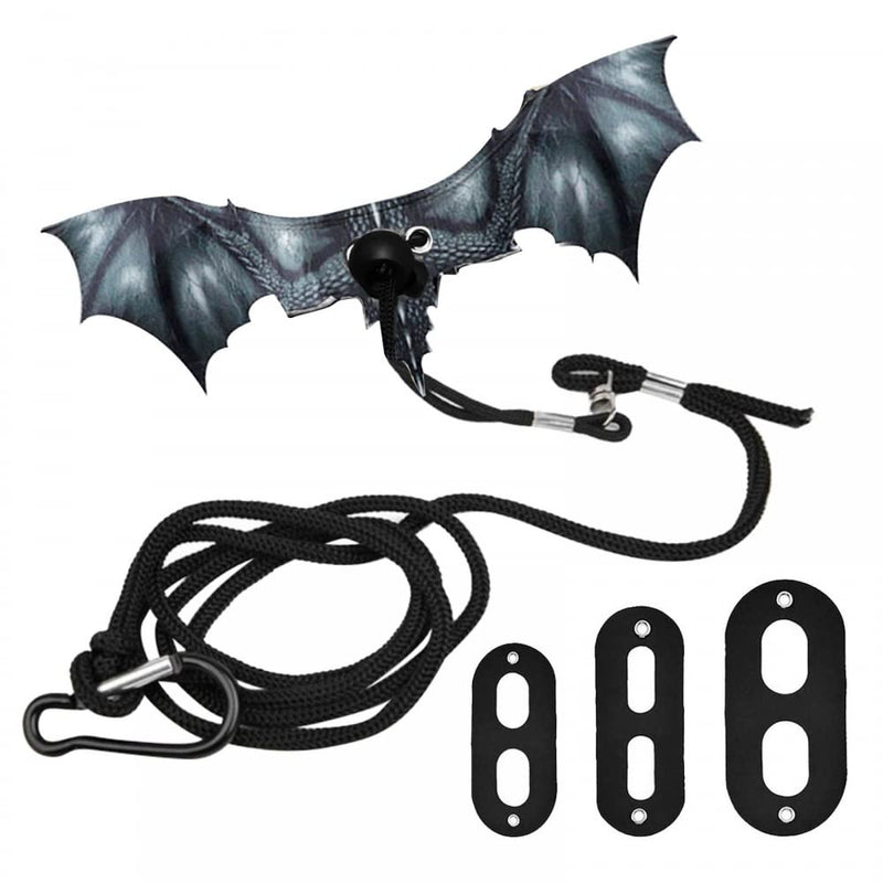 Bearded Dragon Leash, Adjustable Portable Reptile Leash with Cool Wings for Gecko, Bearded Dragon, Chameleon, Iguana, Hamster, Guinea Pig (S+M+L) black grey - BeesActive Australia