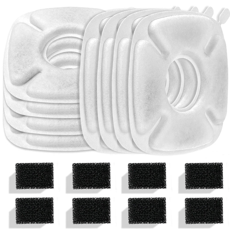 Bravelk Cat Water Fountain Filter, 8 Pack Replacement Filters & 8 Pack Replacement Pre-Filter Sponges for 95oz/2.8L Automatic Pet Fountain Cat Water Fountain Dog Water Dispenser - BeesActive Australia