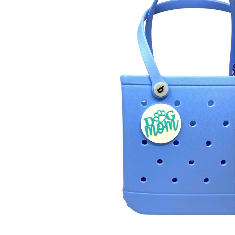 BOGLETS - Dog Mom Charm - Decorative Charm Accessories Compatible with Bogg Bags, Simply Southern and other Tote Bags. - (Teal and White) - BeesActive Australia