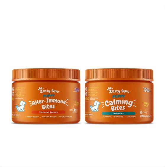 Zesty Paws Puppy Allergy & Immune Soft Chews + Puppy Calming Soft Chews - BeesActive Australia