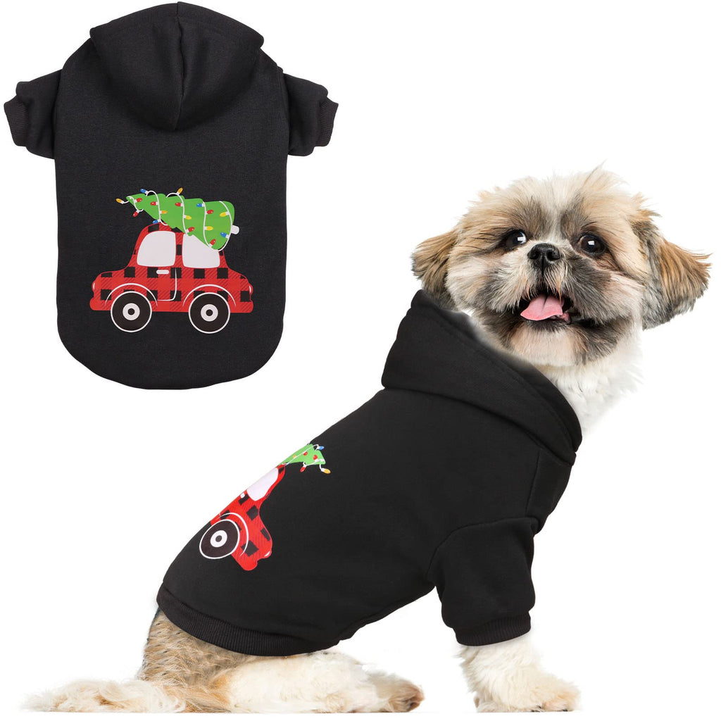Christmas Dog Hoodie Dog Sweater Red Buffalo Plaid Dog Clothes Warm Soft Breathable Cozy Dog Hoodies for Small Medium Large Dogs - BeesActive Australia