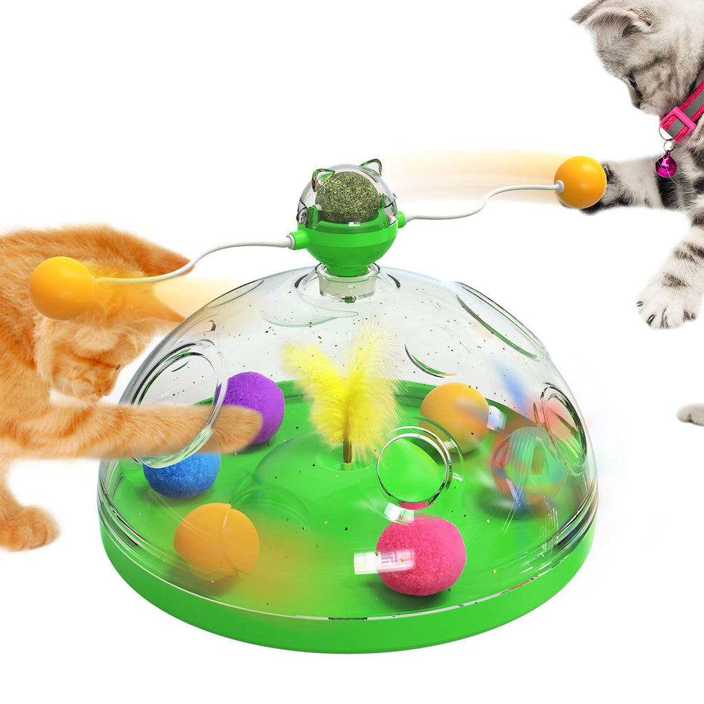 Cat Toys Interactive for Indoor Cats, Intelligent Cat Toys, Kitten Exercise Toy, Spring Toys for Cats , Spinning Cat Stick and Catnip Ball - BeesActive Australia