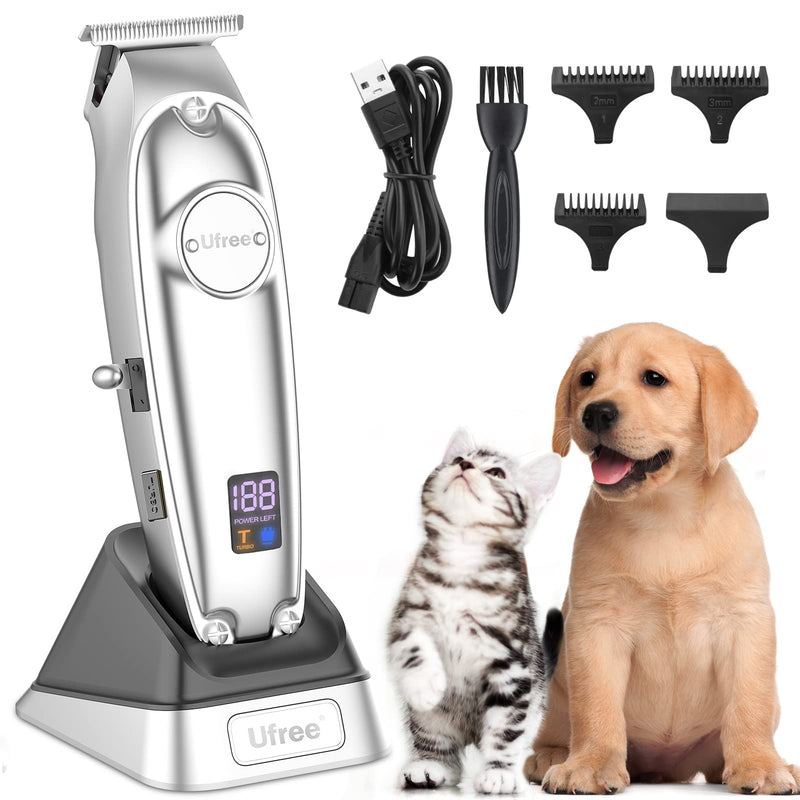 Ufree Professional Dog Grooming Kit, Dog Clippers with Cordless Low Noise LCD Display, Pet Grooming Kit for Dogs Cats Animals - BeesActive Australia