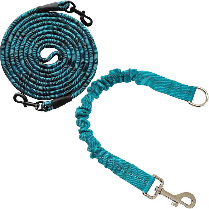BTINESFUL 30FT Dog Tie-Out Rope + Bungee Dog Leash Extension (Blue) - BeesActive Australia