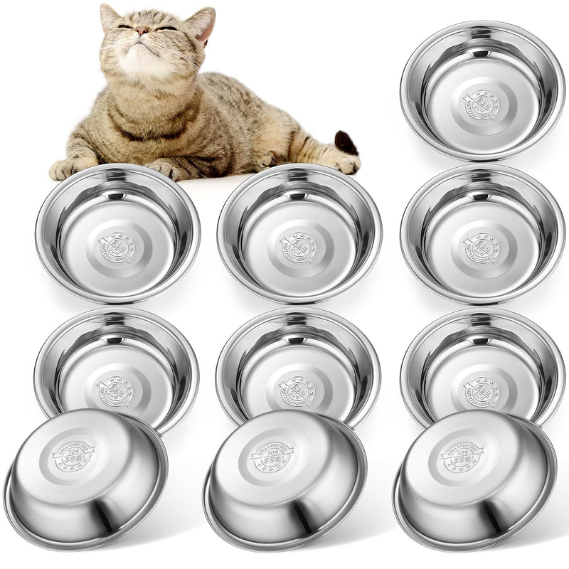 10 Pcs Shallow Cat Food Bowls Replacement Stainless Steel Cat Bowls Whisker Relief Cat Bowls for Elevated Stand Metal Cat Dishes Dishwasher Safe 5.5'' Basic Bowls for Cat - BeesActive Australia