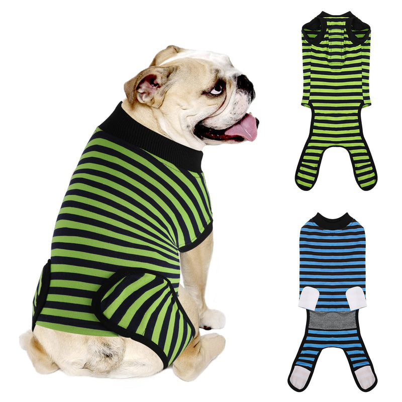 QUEARN Dog Surgery Recovery Suit 2 Packs, Professional Pet Recovery Shirt Dog Abdominal Wounds Bandages for Male Female Pet Surgical Snugly Suit After Surgery Anti-Licking Dog Onesies Medium (Pack of 2) - BeesActive Australia