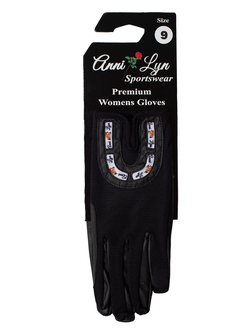Anni Lyn Sportswear Women's Summer Mesh Glove Medium Black Logo - BeesActive Australia
