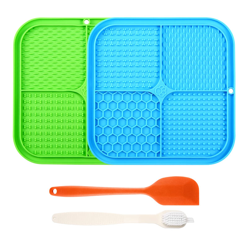 Dog Lick Mat Slow Feeder for Dogs, Premium Lick Pad with Suction Cups for Dog Anxiety Relief, Slow Feeder Dog Bowls, Bathing, Grooming and Training, 2 Pack - BeesActive Australia