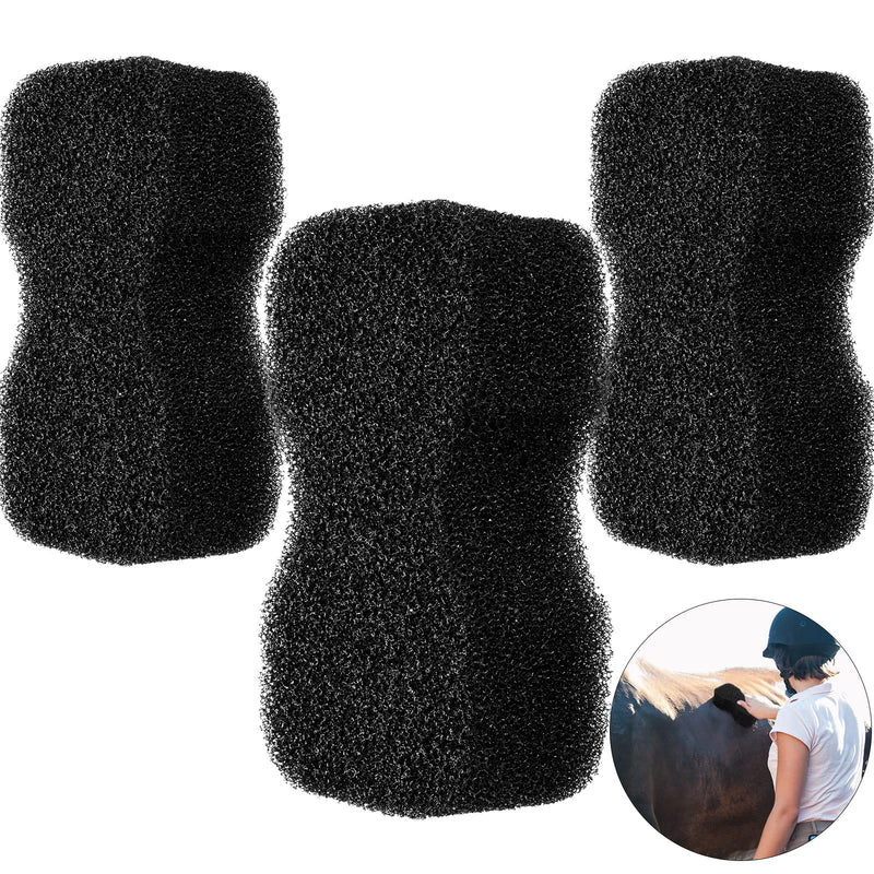 Eaasty 3 Pcs Horse Groomer Scrubber Massager Horse Grooming Kit Horse Grooming Supplies Large Horse Sponge Soft Horse Care Sponge for Horse Cleaning Washing Bathing, Black, 4.33 x 7.87 x 2.56 Inch - BeesActive Australia