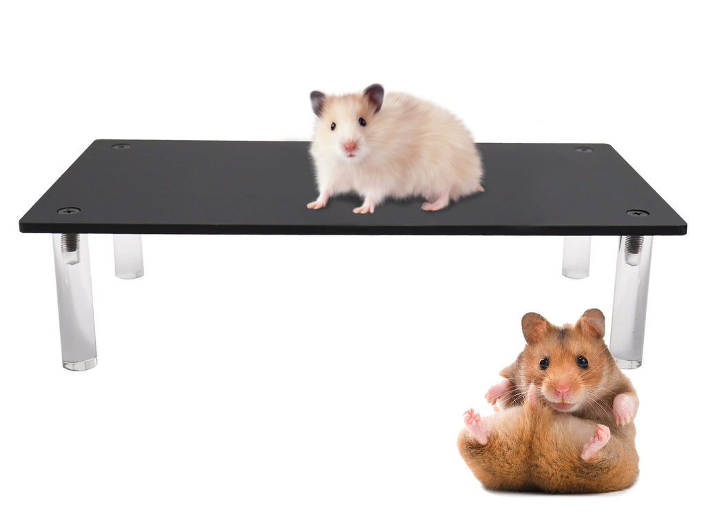 Small Animals Stand Platform, Hamster Play Platform, Acrylic Rats Stand Platform Toys, Cage Accessories for Hamsters Rats Chinchillas Sugar Glider Guinea Pig Bird(11×5.9×2.8 Inches) - BeesActive Australia