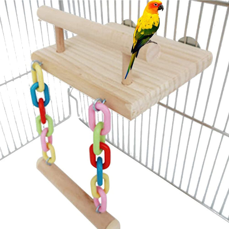 FrgKbTm Bird Perches Cage Toys Parrot Wooden Platform Play Gyms Exercise Stands with Acrylic Wood Swing Ferris Wheel Chewing for Animals Green Cheeks, Baby Lovebird, Chinchilla, Hamster Budgie - BeesActive Australia
