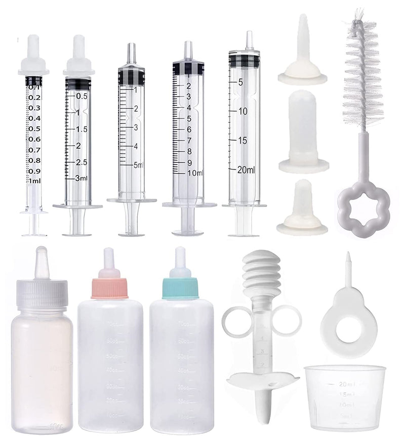 Islmlisa Pet Feeding Bottle Kit,Pet Syringe,Pet Pill Shooter Dispenser,Cat and Dog Feeding Bottle and Small Animal Silicone Pacifier,Pet Feeding Tool for Animals - BeesActive Australia
