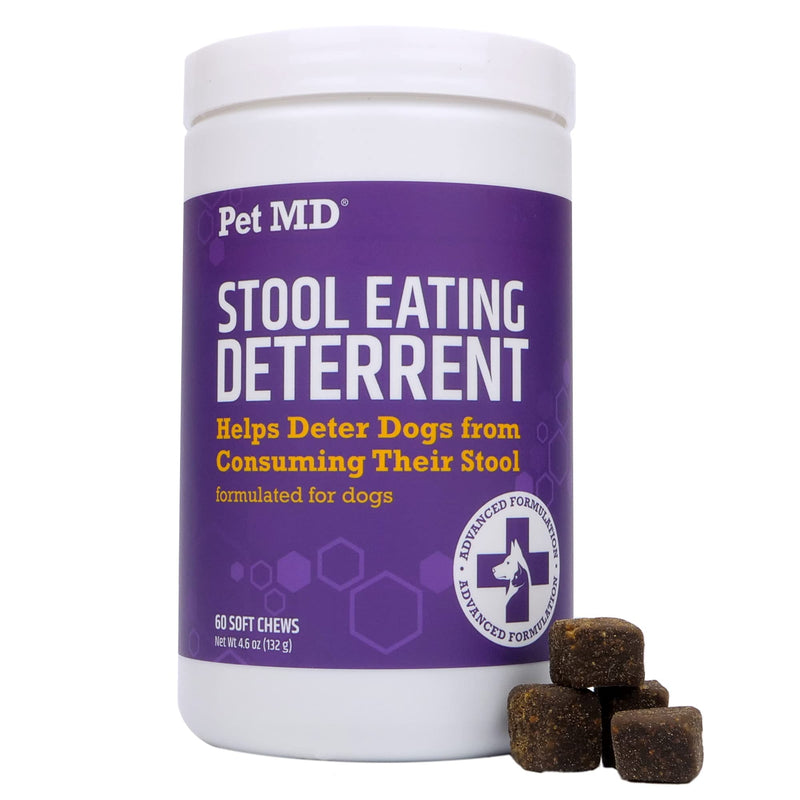 Pet MD Stool Eating Deterrent - Prevent Dog from Eating Poop - Coprophagia Aversion with Enzymes, Herbs, & Prebiotics for Digestive Support & Fresh Breath - Stop Stool Eating Chews - 60 ct - BeesActive Australia