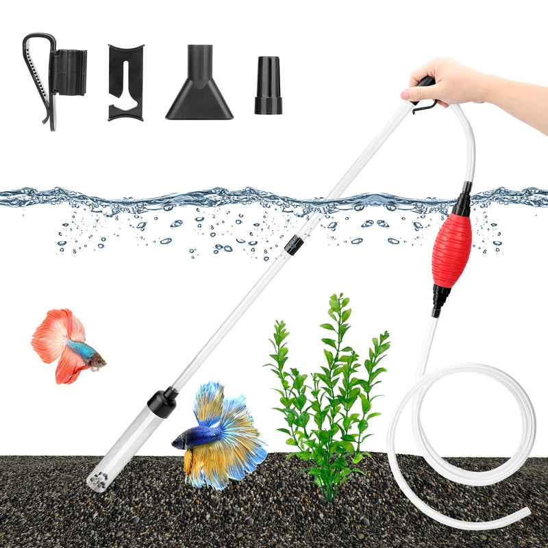 fishkeeper Fish Tank Cleaning Tools Gravel Vacuum for Aquarium, 80GPH/256GPH Fish Tank Vacuum Gravel Cleaner with Hanging Clip & Flow Control Clamp Small - BeesActive Australia