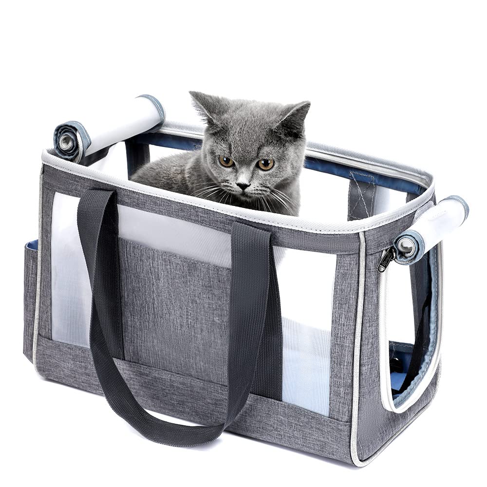 Airline Approved cat Carrier Soft Sided for Small Medium Cats Dogs Kitten Puppy Travel cat Carrier,Sturdy Portable Collapsible Foldable Lightweight cat Bag Little Dog mesh pet Carrier (Medium) - BeesActive Australia