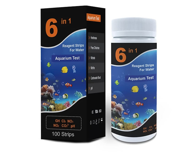 Aquarium Water Test Strips for Saltwater and Freshwater - Monitoring Test Kit Strips 100 Strips [6 in 1] - BeesActive Australia