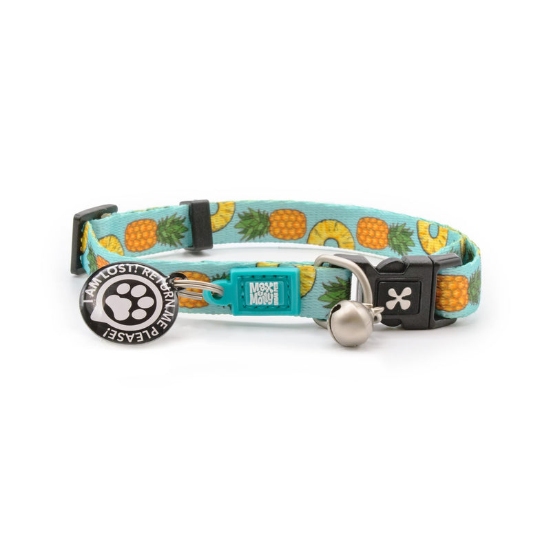 Max & Molly Fun & Whimsy Cat Collar w/ Jingle Bell, Breakaway Safety Buckle, Adjustable Sizing & Smart ID Personalized Tag for Girl or Boy Cats/Kittens, Sweet Pineapple Design - BeesActive Australia