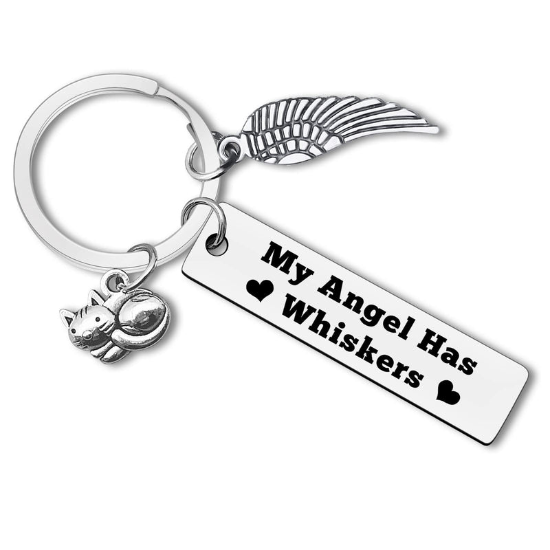 Pet Memorial Sympathy Gift Loss of Cat Keychain Pet Loss Jewelry for Cat Lover Family Friends Pet Owner In Memory of Cat Silver-010 - BeesActive Australia