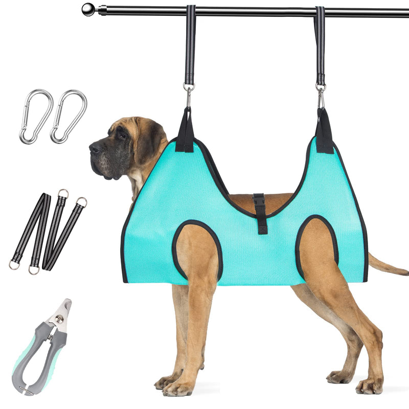 AOMEES Pet Grooming Hammock for Cats Dogs with Nail Clipper, Dog Grooming Harness Hammock for Nail Trimming, Dog Sling for Nail Clipping, Dog Hanging Holder for Nail Cutting XL for large dog 80lb - BeesActive Australia