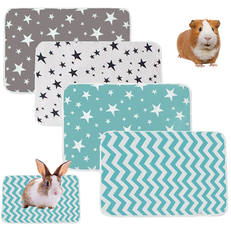 4Packs Guinea Pig Fleece Cage Liners, Guinea Pig Pee Pads - Absorbent Washable Reusable Bedding Pads, Hamster Cage Pee Pad for Small Animals, Guinea Pig Accessories - BeesActive Australia