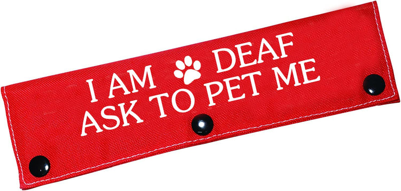 Funny Dog Leash Sleeve I Am Deaf Ask to Pet Me Dog Leash Wrap Alert Hanging ID Patch Tag Use On Special Needs Dog I Am Deaf-Sleeve - BeesActive Australia