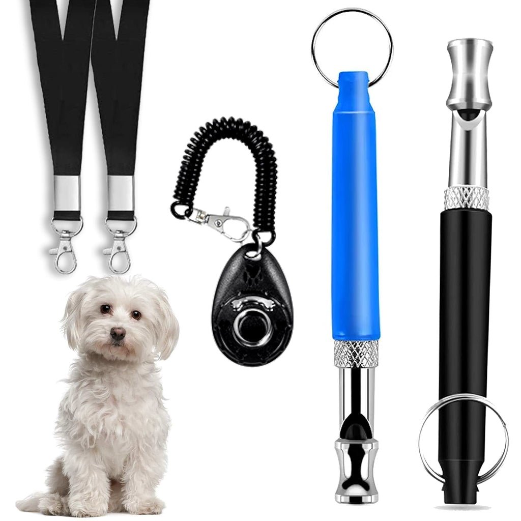 Dog Whistle to Stop Barking Neighbors Dog - Dog Clicker Anti Barking Device 2 Dog Training Whistles with Black Lanyard - Dog Whistle Training - Dog Clicker for Training - Dog clicker and lanyards - BeesActive Australia