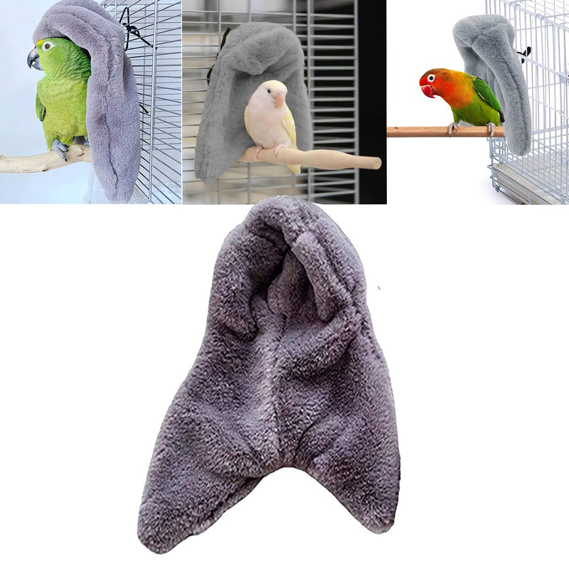 Corner Fleece Bird Blanket for Cage, Cozy Bird Bed Warmer Parrot House Cage Hanging Hammock Toy, Small Animals Shelter Plush Bedding, Cuddle Nest Hanging Toy for Parakeet Cockatiel Conure Lovebirds Grey-M - BeesActive Australia
