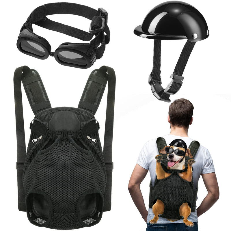 Pet Carrier Backpack with Dog Goggles Pet Sunglasses Dog Helmet Pet Cat Dog Carrier Backpack Travel Bag Protection Goggles with Adjustable Strap Dog Motorcycle Helmet Hiking Camping - BeesActive Australia