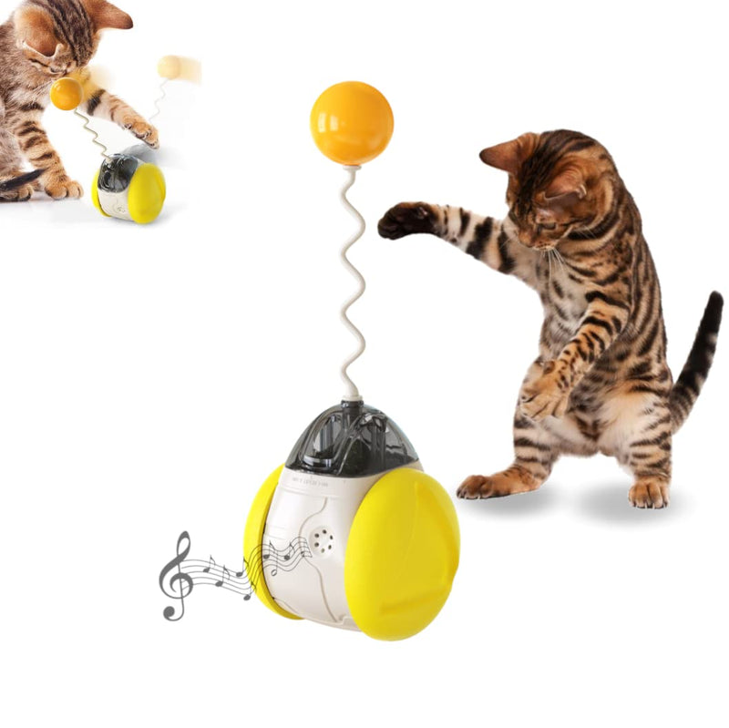 Cat Toys Interactive | Bird Sounds | Catnip Included | Batteries Included | Accessories for Indoor Cats | Kitten Supplies | 4 Colors Yellow - BeesActive Australia